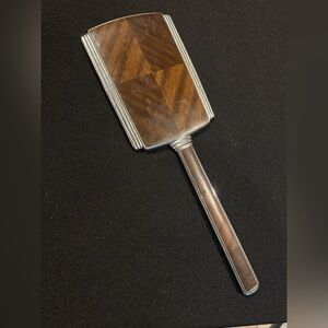Art Deco/Vintage style Wood and Silver Hand Mirror